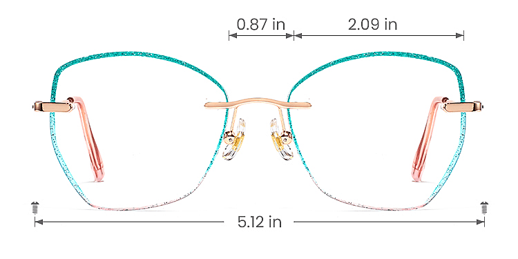 Giovanna light blue pink   Metal  Eyeglasses, size view