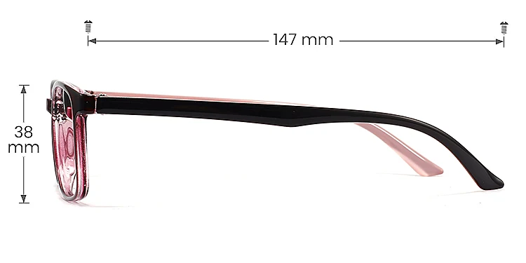 Fiona red pink   Plastic  Eyeglasses, size view