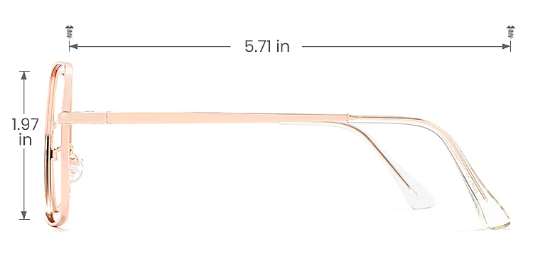 Alona rose gold   Metal  Eyeglasses, size view