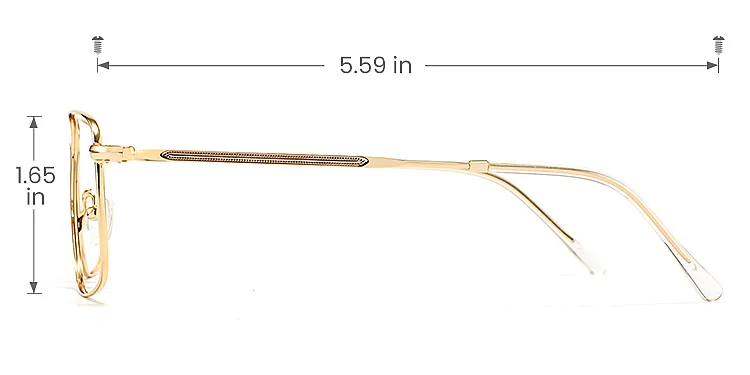 Brac gold   Metal  Eyeglasses, size view
