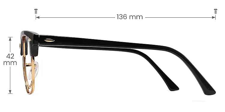 Forest black gold   Metal  Eyeglasses, size view