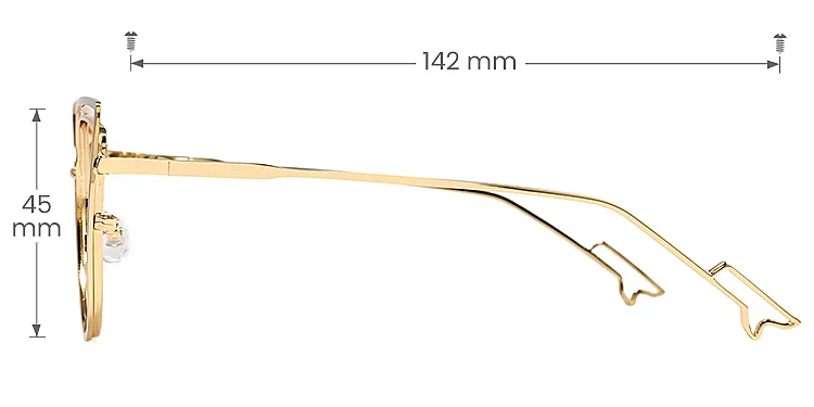 Romy grey   Metal  Eyeglasses, size view