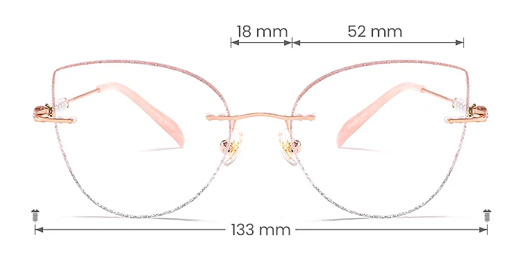 Ezio pink silver   Metal  Eyeglasses, size view