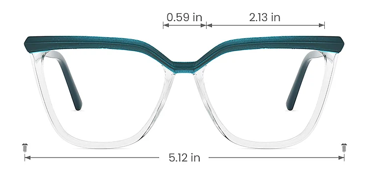 Rylan dark green clear   Plastic  Eyeglasses, size view