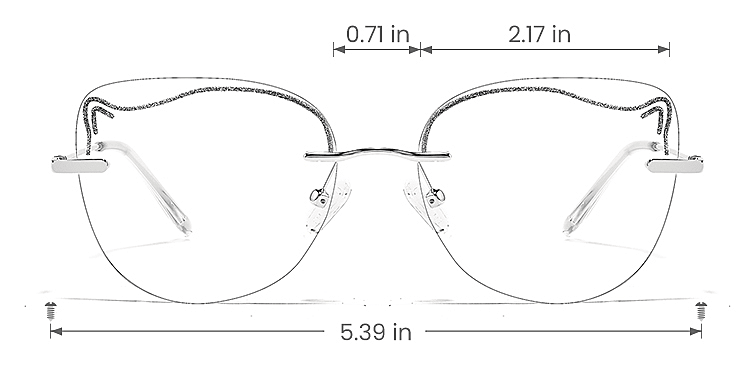 Bliss silver   Metal  Eyeglasses, size view