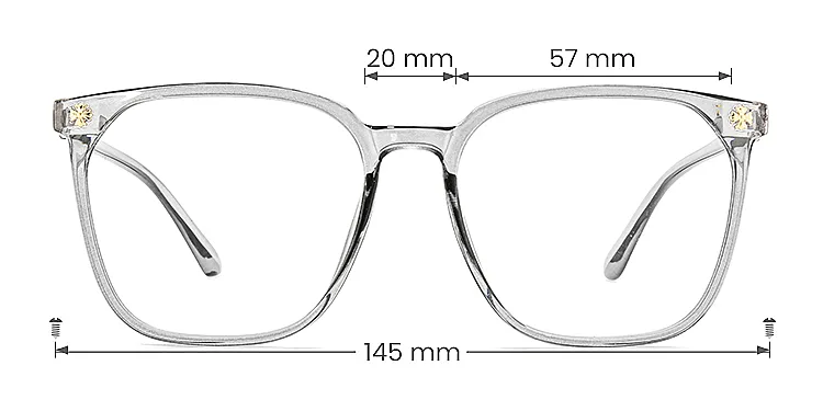 Eleanor grey   TR90  Eyeglasses, size view