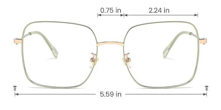Dalia mint green   Metal  Eyeglasses, size view
