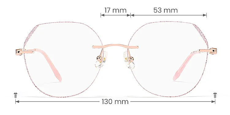 Fauna rose gold pink   Titanium  Eyeglasses, size view