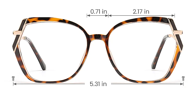 Meral warm tortoise   TR90  Eyeglasses, size view