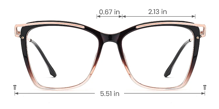 Cili black champagne   Plastic  Eyeglasses, size view