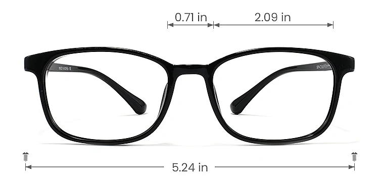 Chad black   Plastic  Eyeglasses, size view