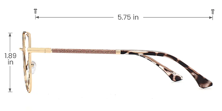 Halo warm tortoise   Metal  Eyeglasses, size view