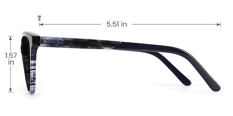 Ailie blue texture   Acetate  Sunglasses, size view