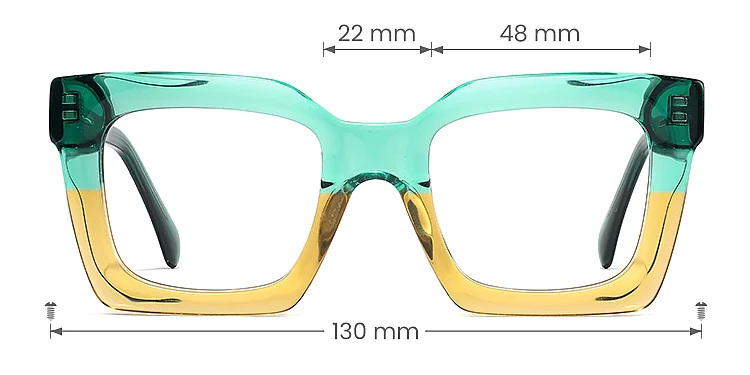Landrey green yellow   Acetate  Eyeglasses, size view