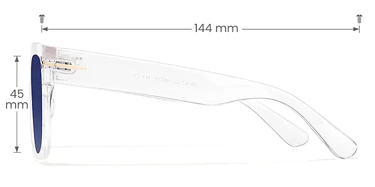 Fang clear   Plastic  Sunglasses, size view