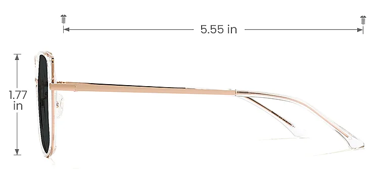 Arya clear   Metal  Sunglasses, size view