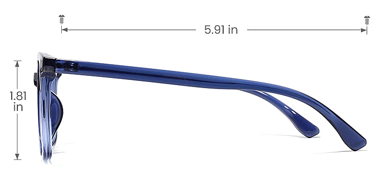 Leon blue   Plastic  Eyeglasses, size view