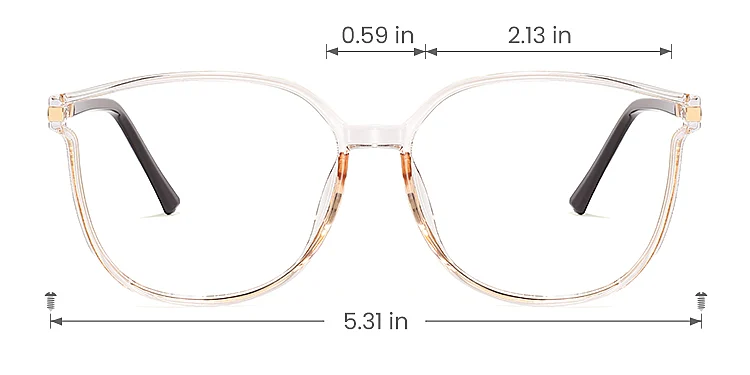Aysun clear champagne   Plastic  Eyeglasses, size view