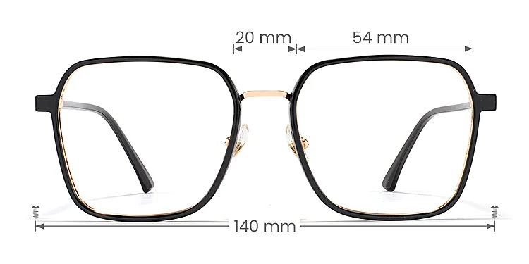 Diana black   Plastic  Eyeglasses, size view
