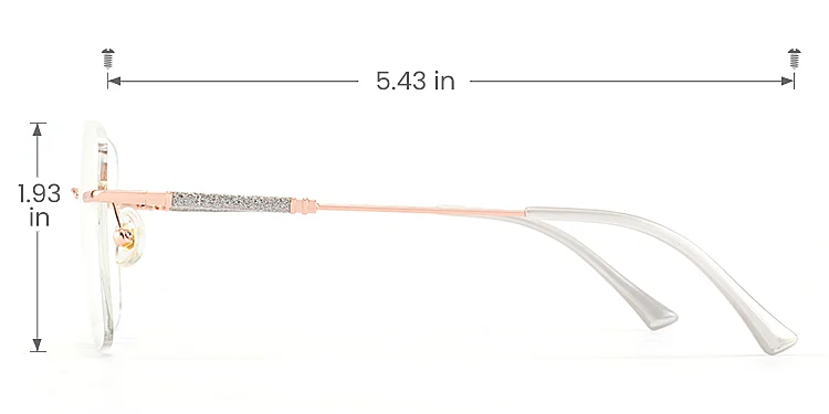 Pure rose gold   Metal  Eyeglasses, size view