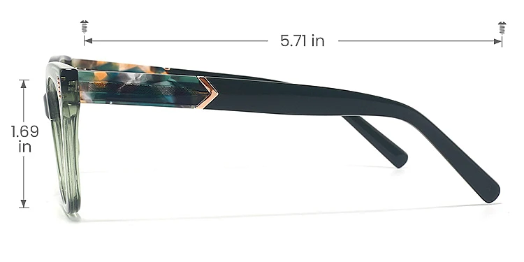Titan green   Plastic  Eyeglasses, size view