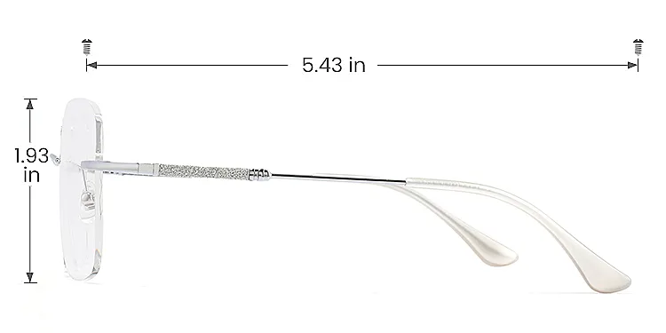 Pure silver   Metal  Eyeglasses, size view