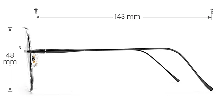 Cervine black   Titanium  Eyeglasses, size view