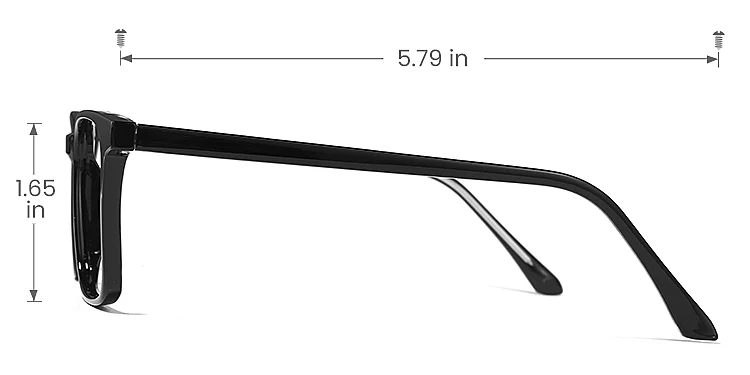 Lance black silver   Plastic  Eyeglasses, size view