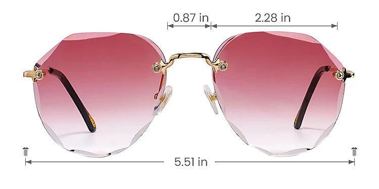 Rosalind gold   Plastic  Sunglasses, size view
