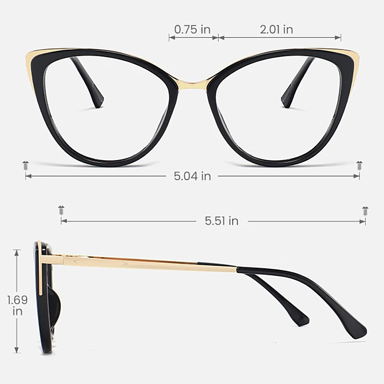 Lucissa black   Plastic  Eyeglasses, size view