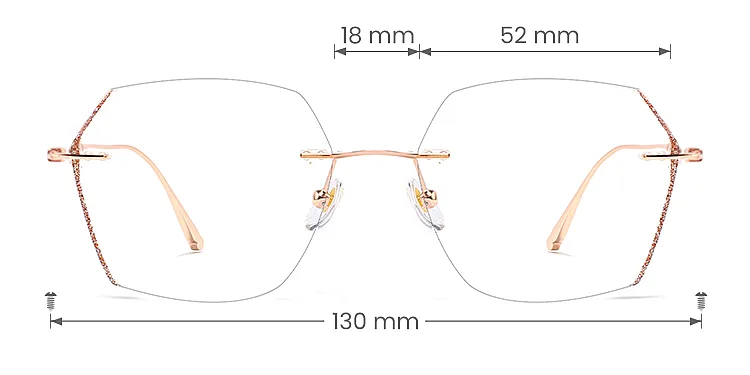 Juno rose gold   Titanium  Eyeglasses, size view
