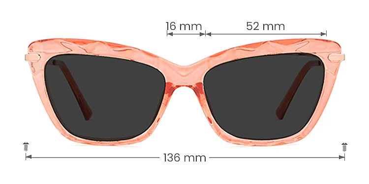 Esther orange   TR90  Sunglasses, size view