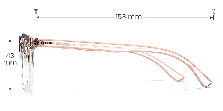 Maleah pink clear   Plastic  Eyeglasses, size view
