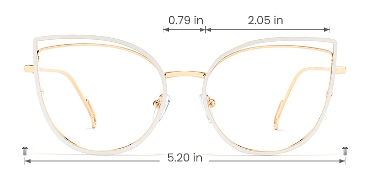 Romy white   Metal  Eyeglasses, size view