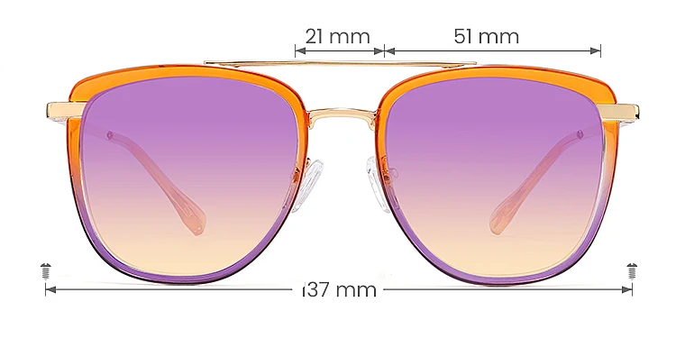 Simi orange purple   Plastic  Sunglasses, size view