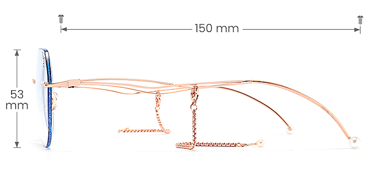 Lavender rose gold   Metal  Sunglasses, size view