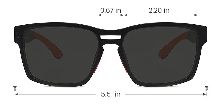 Elmer black red   TR90  Sunglasses, size view