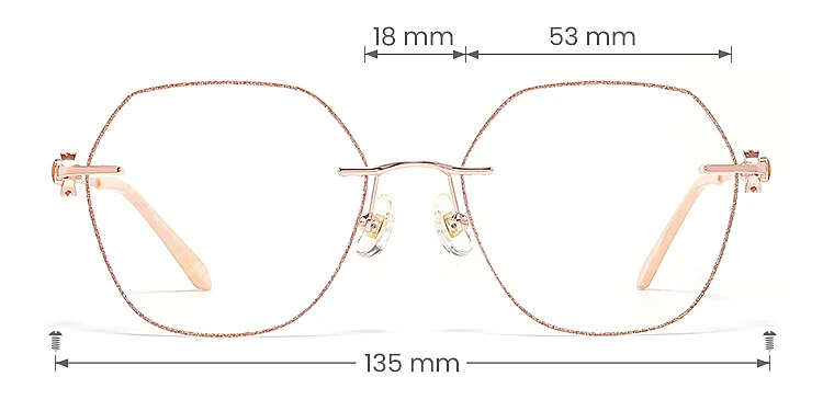 Feeny rose gold   Metal  Eyeglasses, size view