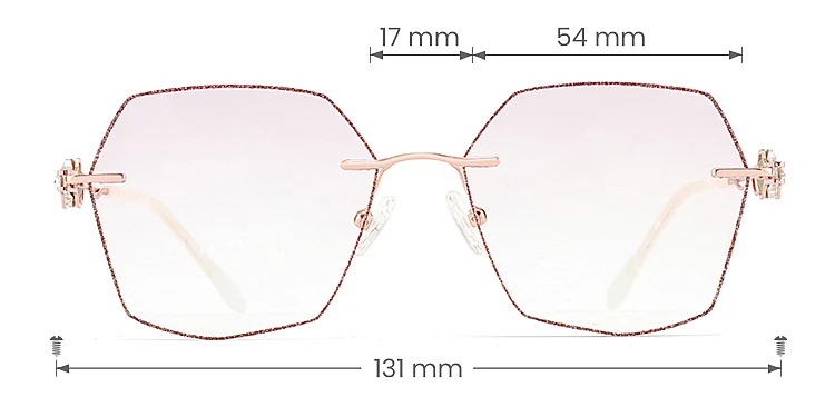 Diamond rose gold   Metal  Sunglasses, size view