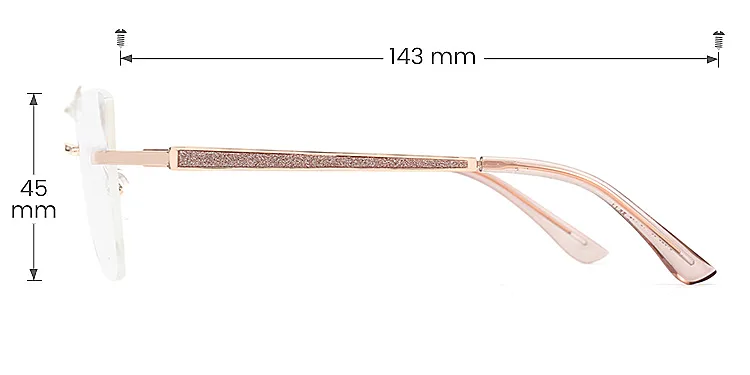 Runa rose gold   Metal  Eyeglasses, size view