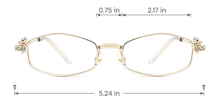 Diora gold   Metal  Eyeglasses, size view