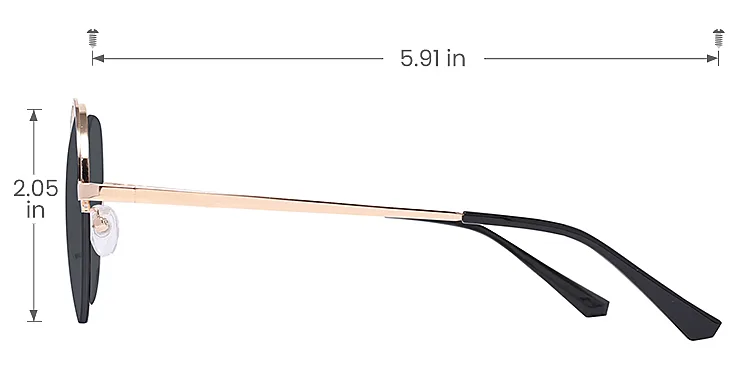Anne black   Metal  Sunglasses, size view