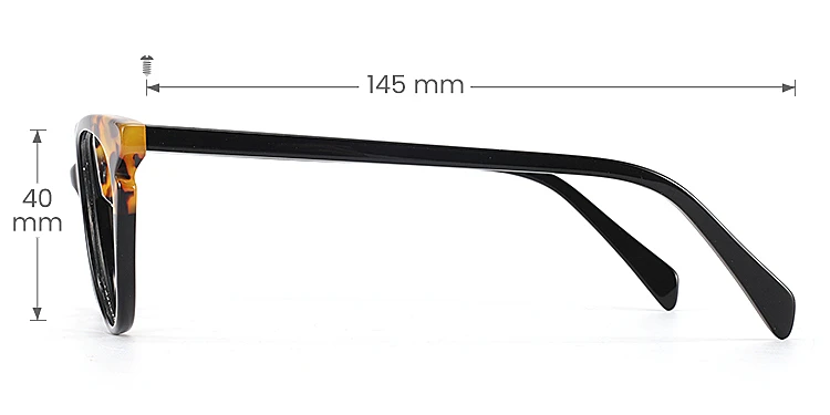 Pennie black   Acetate  Eyeglasses, size view