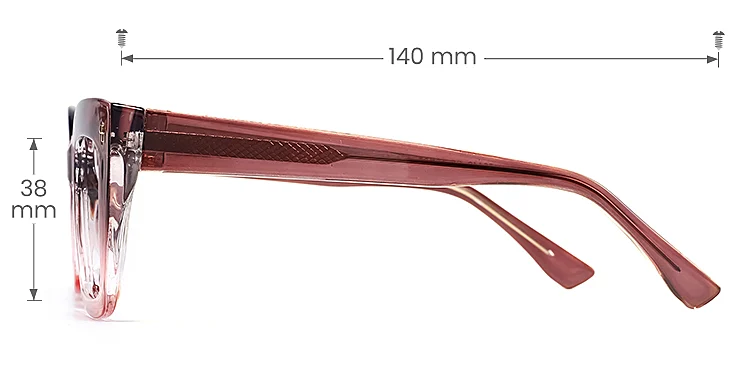 Giada carmine pink   Plastic  Eyeglasses, size view