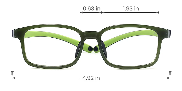 Jean green   Plastic  Eyeglasses, size view