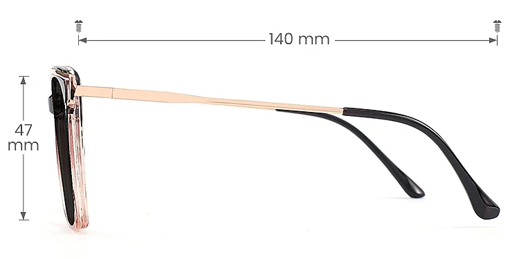 Cili black champagne   Plastic  Sunglasses, size view