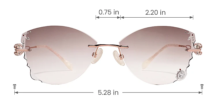 Mignon rose gold   Metal  Sunglasses, size view