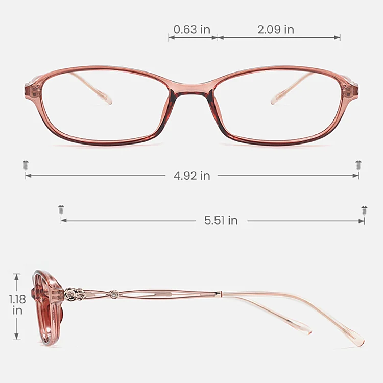 Rosiel brown   Plastic  Eyeglasses, size view