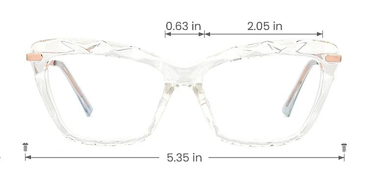 Esther clear   TR90  Eyeglasses, size view