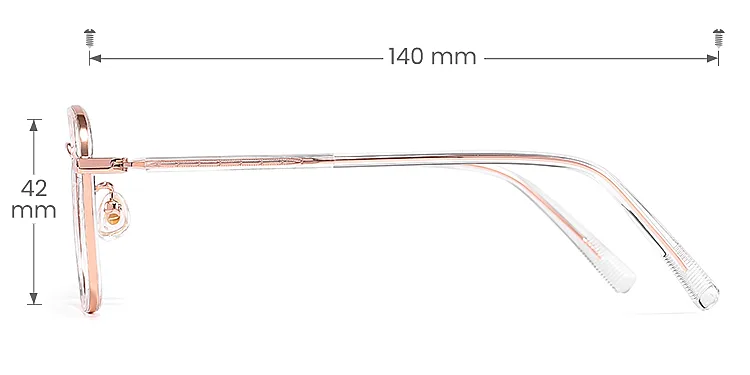 Shira clear   Plastic  Eyeglasses, size view